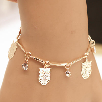 Ethnic Style Golden Owl Tassel Bracelet My Store