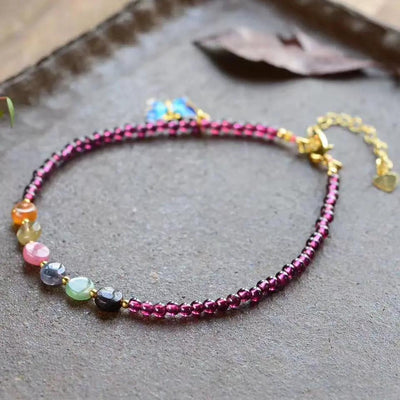 Natural Wine Garnet Women's Summer Anklets null