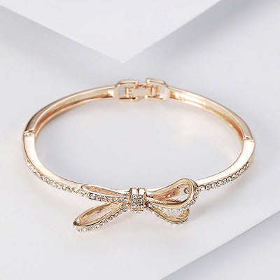 Women's Bracelets, Diamonds, Bows, Rose Gold Alloy Bracelets My Store