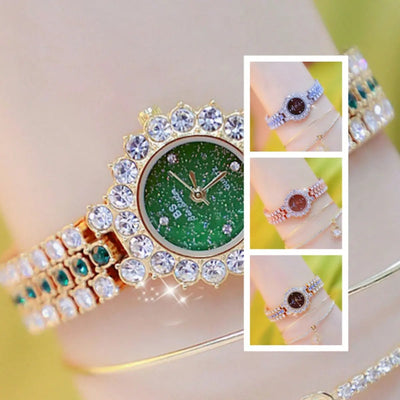 Multicolor Temperament Women's Fashion Quartz Watch Luxury Stainless Steel Analog WristWatch Ladies Watch Women Dress Bracelet Set Clock My Store